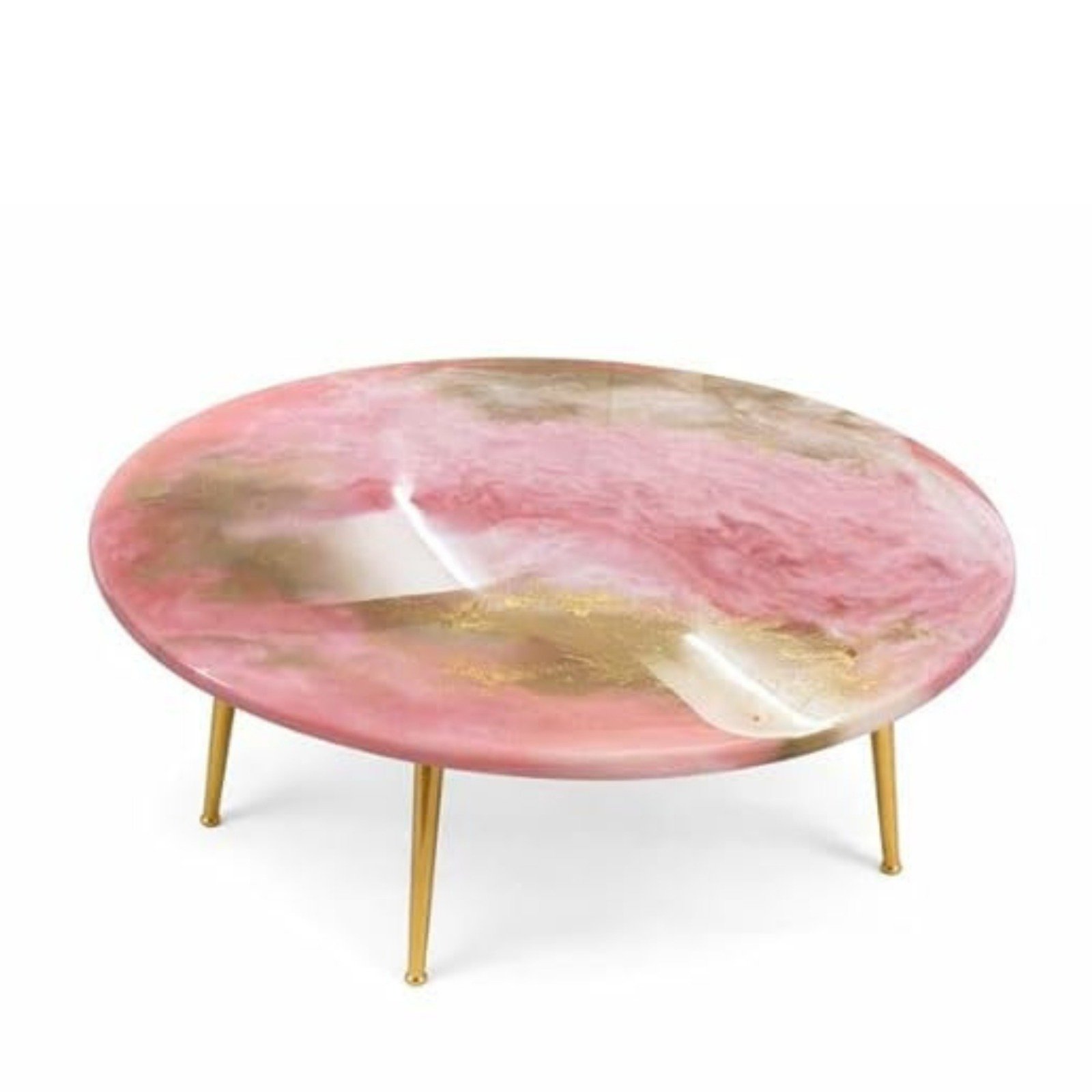 pink epoxy resin coffee table