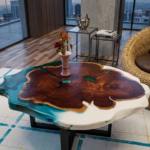 Live Edge Wooden Epoxy Resin Coffee Table - REZIWOOD