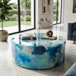 Round resin center table