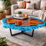 Epoxy resin center table